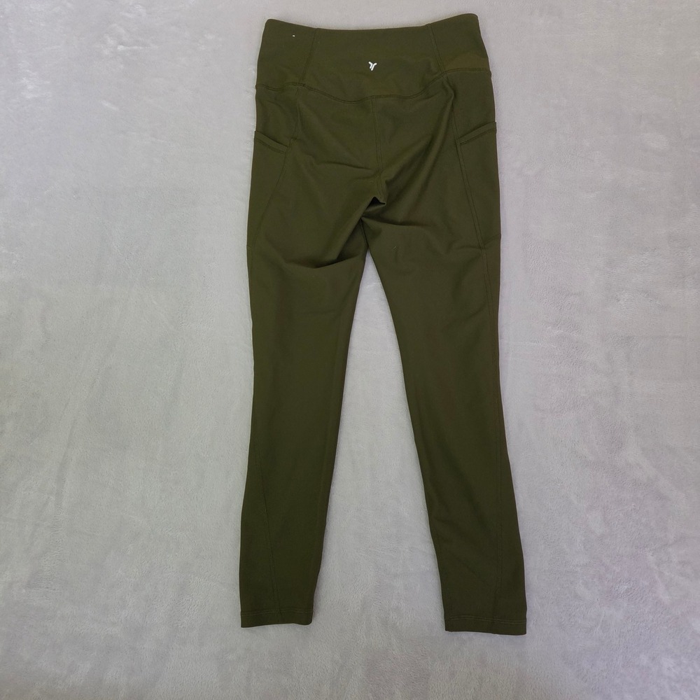 Old Navy Active Powersoft High-Rise Leggings Olive Green Medium Go-Dry Pockets